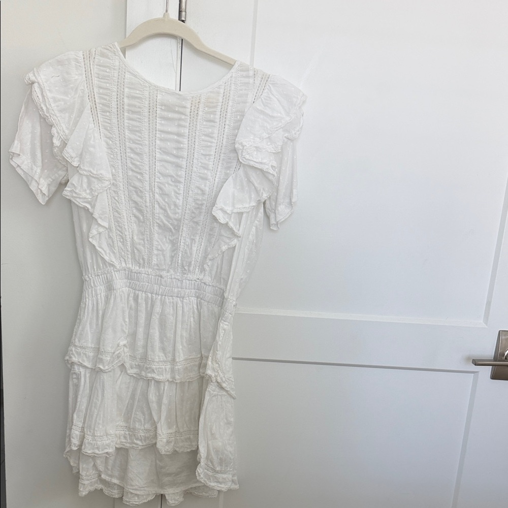 LoveShackFancy White Ruffled Mini Dress